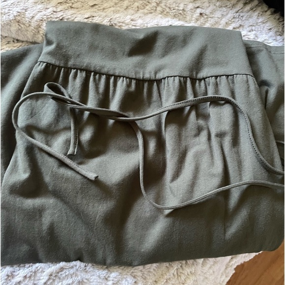 Denim & Co cotton sleeveless tiered stretch maxi dress olive green plus size  XL - Picture 4 of 9